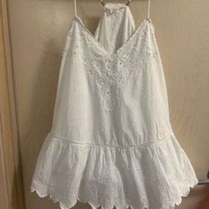 Anthropologie Let Me Be Me Lace Peplum Festival Halter Top White Sz 8 Boho